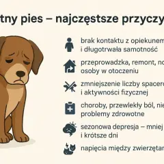 Smutny pies, który nie chce jeść, może cierpieć z powodu samotności, zmian w otoczeniu, chorób lub depresji.